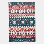 Kerstfeestdag Ugly Sweater Party Theedoek (Verticaal)