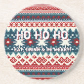 Kerstfeestdag Ugly Sweater Party Zandsteen Onderzetter (Voorkant)