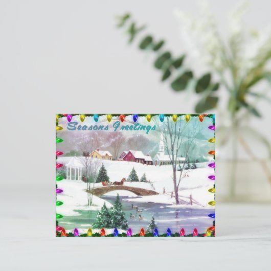 Kerstfeestdag uitnodiging (Staand voorkant)