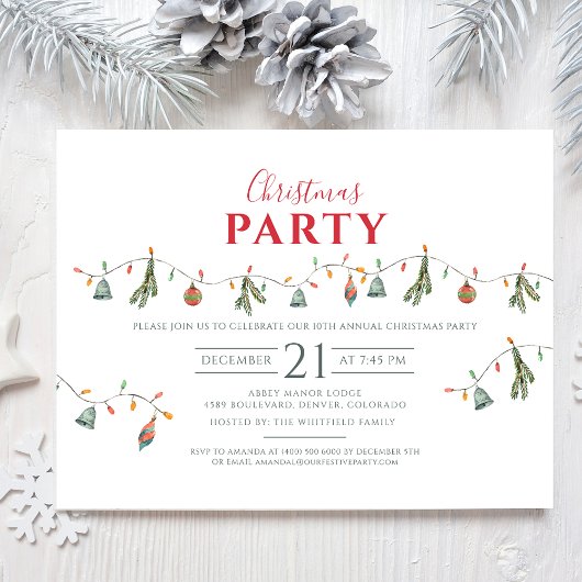 Kerstfeestdag Uitnodiging Briefkaart