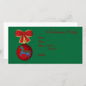 kerstfeestdag uitnodiging Carrousel Horse Bow (Voorkant / Achterkant)