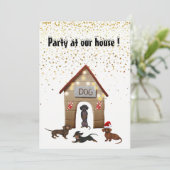 kerstfeestdag Uitnodiging Dachshund-ontwerp (Staand voorkant)