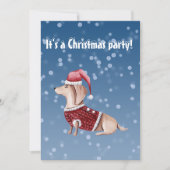 kerstfeestdag Uitnodiging Dachshund-ontwerp (Voorkant)
