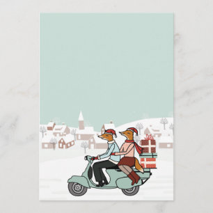Kerstfeestdag uitnodiging - Foxes Ride a Vespa