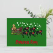 Kerstfeestdag Uitnodiging Greyhounds (Staand voorkant)
