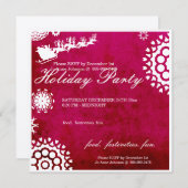 Kerstfeestdag Uitnodiging kerstman en rendier uit (Voorkant / Achterkant)