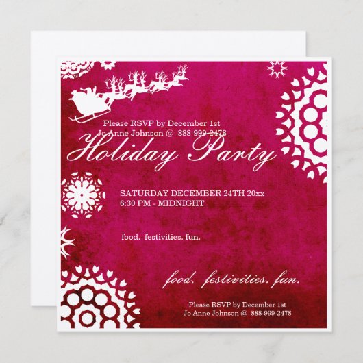 Kerstfeestdag Uitnodiging kerstman en rendier uit (Voorkant / Achterkant)