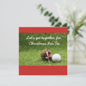 Kerstfeestdag Uitnodigingsgolfer Kaart (Staand voorkant)