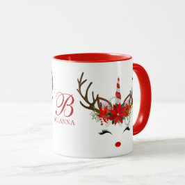 Kerstfeestdag - Unicorn Deer 2Tone Red Mok