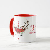 Kerstfeestdag - Unicorn Deer 2Tone Red Mok (Voorkant links)