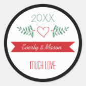 Kerstfeestdag van de Review van een jaar Ronde Sticker (Voorkant)