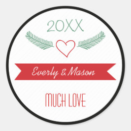 Kerstfeestdag van de Review van een jaar Ronde Sticker