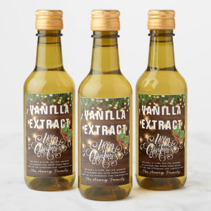 Kerstfeestdag Vanilla Extract Favor Wijn Etiket