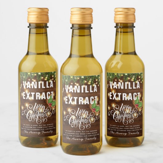 Kerstfeestdag Vanilla Extract Favor Wijn Etiket (Flessen)