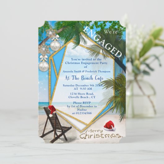 kerstfeestdag Verloving Kaart (Staand voorkant)