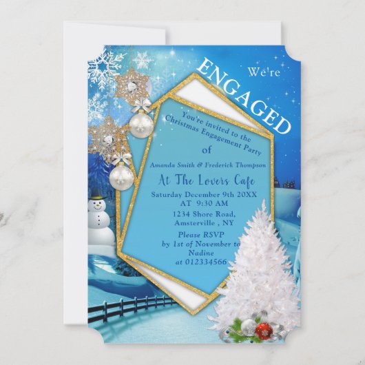 kerstfeestdag Verloving Kaart (Voorkant)