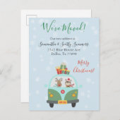 Kerstfeestdag Verplaatsende aankondiging We zijn v (Voorkant / Achterkant)