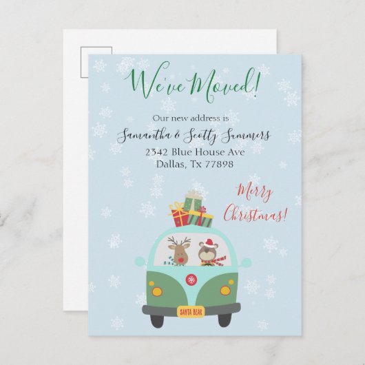 Kerstfeestdag Verplaatsende aankondiging We zijn v (Voorkant / Achterkant)