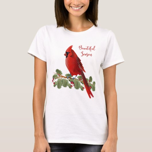 Kerstfeestdag verraad rood kardinaal voor vrouwen t-shirt (Voorkant)