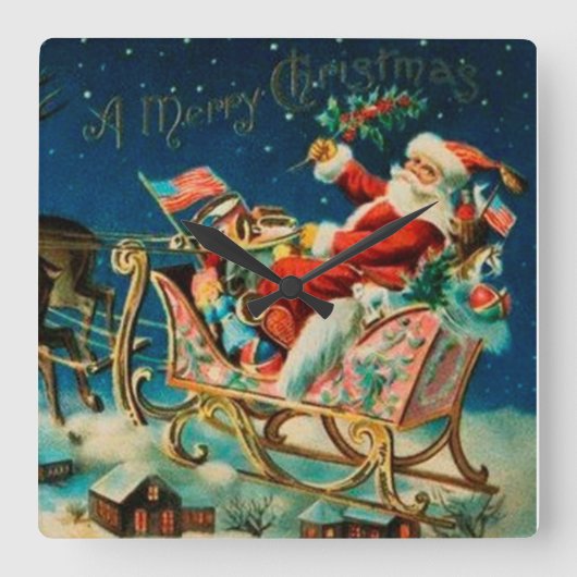  kerstfeestdag vierkante klok (Voorkant)