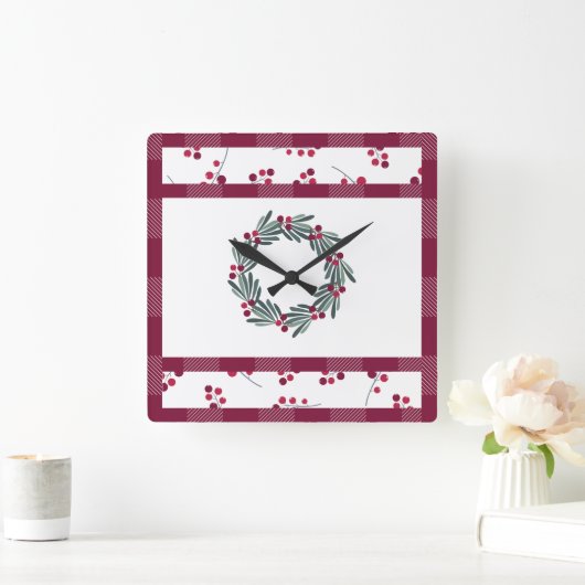 kerstfeestdag vierkante klok (Huis)