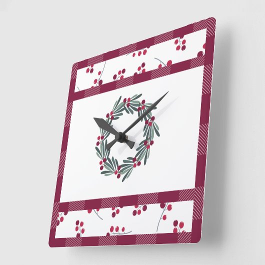 kerstfeestdag vierkante klok (Hoek)