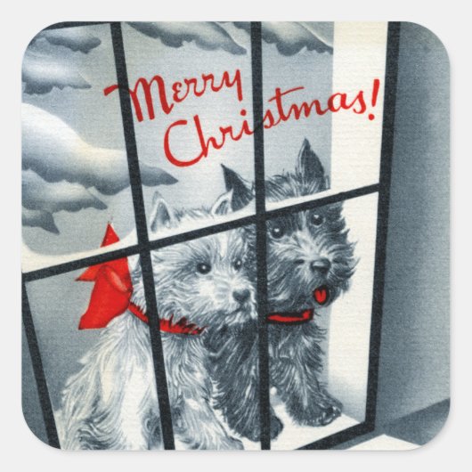 kerstfeestdag vierkante sticker (Voorkant)