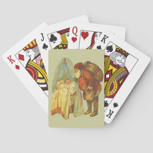 Kerstfeestdag Vintage Baby Pokerkaarten (Achterkant)