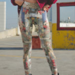 Kerstfeestdag Vintage Santa Briefkaart Leggings<br><div class="desc">Dit ontwerp werd gecreeerd door digitale kunst. Het kan worden gepersonaliseerd door de aanpassingsknoop te klikken en de kleur te veranderen, een naam, initialen of uw favoriete woorden toe te voegen. Neem contact met me op colorflowcreations@gmail.com als je dit ontwerp op een ander product wilt gebruiken. Koop mijn oorspronkelijke abstracte...</div>