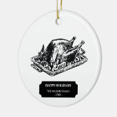 Kerstfeestdag Vintage Thanksgiving Turkije Keramisch Ornament (Links)