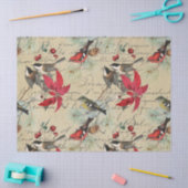 Kerstfeestdag vogel en poinsettia ontkoppeling tissuepapier (Craft)