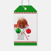 Kerstfeestdag voor Basketball Cadeaulabel (Achterkant)