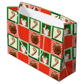 Kerstfeestdag voor Basketball Groot Cadeauzakje (Achterkant Gekanteld)