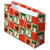 Kerstfeestdag voor Basketball Groot Cadeauzakje (Voorkant Gekanteld)