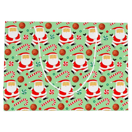 Kerstfeestdag voor Basketball Groot Cadeauzakje (Achterkant)