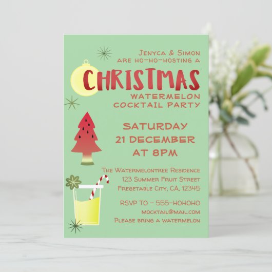 kerstfeestdag voor cocktail kaart (Staand voorkant)