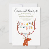 Kerstfeestdag voor de uitwisseling van rendierlijk kaart (Voorkant)