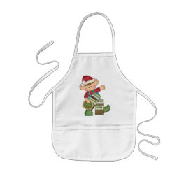 Kerstfeestdag voor het bakken van het kinder schor schort
