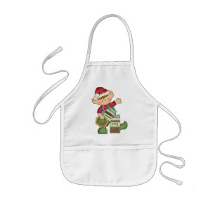 Kerstfeestdag voor het bakken van het kinder schor schort