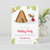 kerstfeestdag voor honingbijen kaart (Staand voorkant)