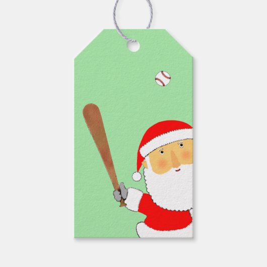 Kerstfeestdag voor honkbal cadeaulabel (Voorkant)