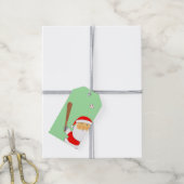 Kerstfeestdag voor honkbal cadeaulabel (Met Touw)