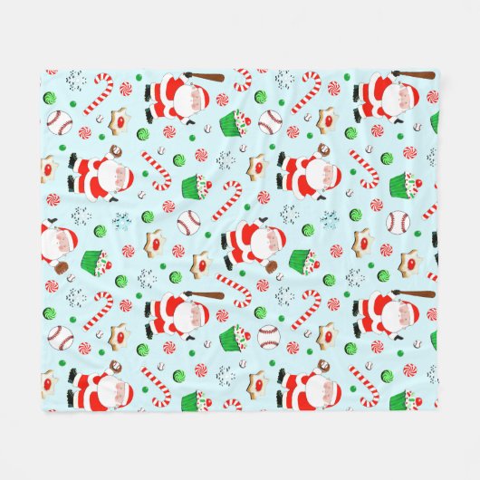 Kerstfeestdag voor honkbal fleece deken (Voorkant (Horizontaal))
