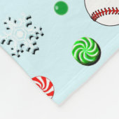 Kerstfeestdag voor honkbal fleece deken (Hoek)