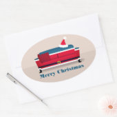 Kerstfeestdag voor kerstfeestdagen in Santa Couch Ovale Sticker (Envelop)