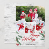 Kerstfeestdag voor kerstfeestelijke fotocollage feestdagenkaart (Voorkant / Achterkant)