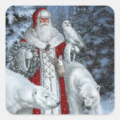 Kerstfeestdag voor kerstmis en Beren van Kerstmis Vierkante Sticker (Voorkant)