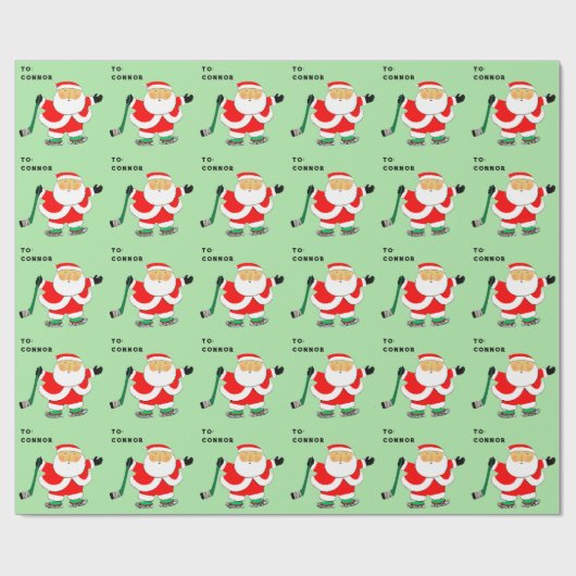 Kerstfeestdag voor ockey Player Cadeaupapier (Vlak)