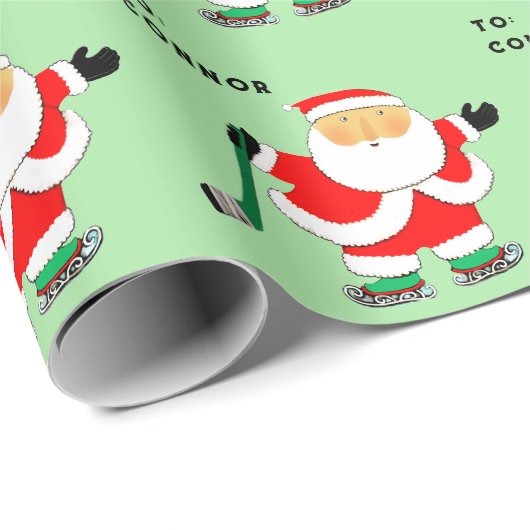 Kerstfeestdag voor ockey Player Cadeaupapier (Rol Hoek)