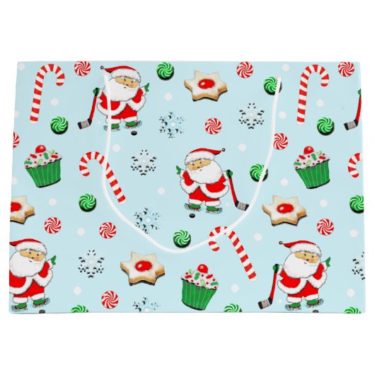 Kerstfeestdag voor ockey Player Groot Cadeauzakje (Voorkant)